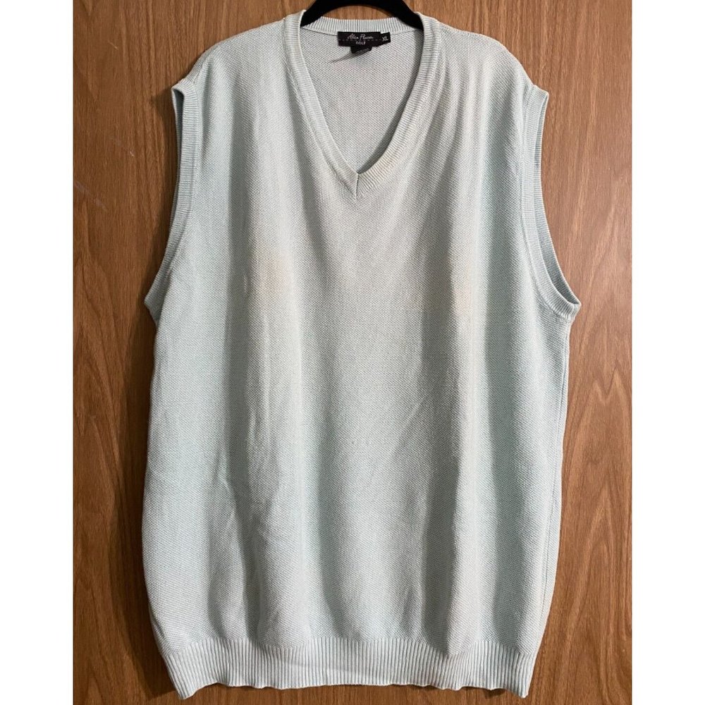 Alan Flusser Light Blue Golf Sweater Vest - Size: XL
